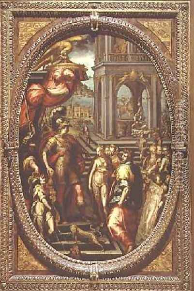 Alexander the Great giving Campaspe to Apelles 1572 Oil Painting - da San Friano Maso