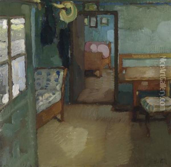 Interior Oil Painting - Leo Putz