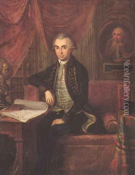 Portrait of Samuel Teleki 1787 Oil Painting - Janos Marton Stock