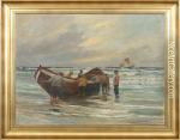 A Lifeboat, Skagen Oil Painting - Poul Friis Nybo
