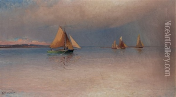 Marina Oil Painting - Ludvig Otto Richarde