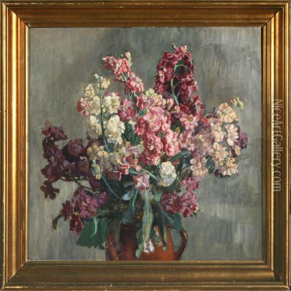 Varius Flowers In A Vase Oil Painting - Harald Martin H. Holm