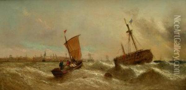 Great Yarmouth Oil Painting - William Calcott Knell