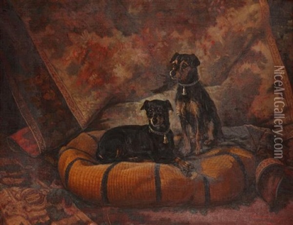 Chiens De Compagnie Oil Painting - Christophe Cathelinaux