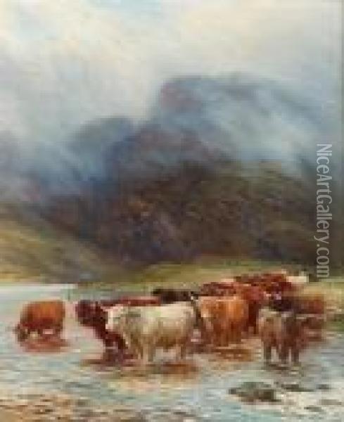 A Ford In The Highlands Oil Painting - Henry Garland