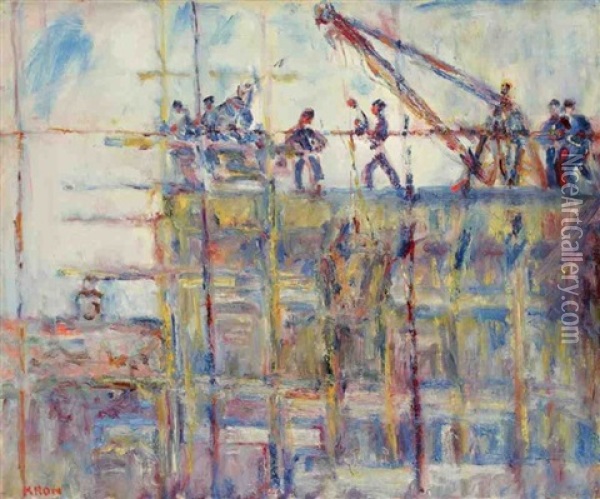 Les Docks Oil Painting - Paul Kron