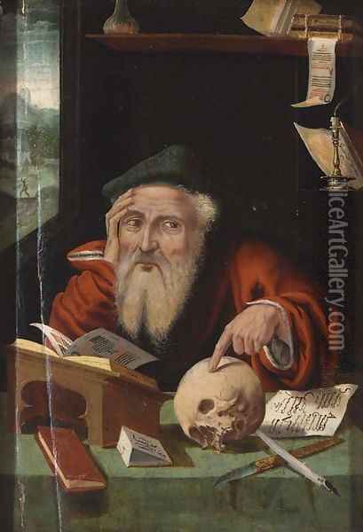 Saint Jerome in his study 2 Oil Painting - Joos Van Cleve