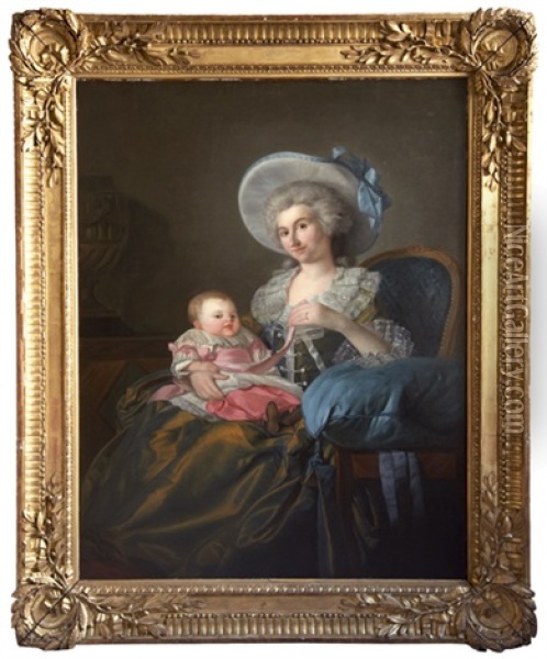 Portrait D'une Jeune Femme Et De Son Enfant Oil Painting - Adelaide Labille-Guiard