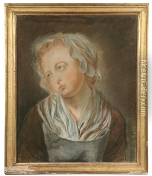 Portrait Of A Young Peasant Girl In Soft Bonnet Oil Painting - Nicolas Bernard Lepicie