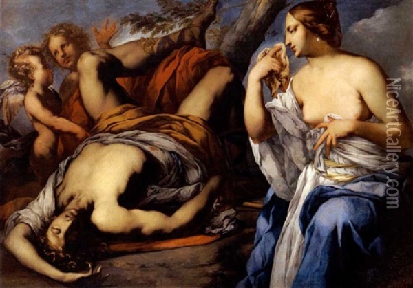 Venere Piange La Morte Di Adone Oil Painting - Francesco Ruschi