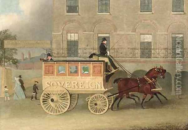 The Holloway and Bank omnibus, the Sovereign Oil Painting - James Pollard