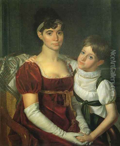 Alida Livingston Armstrong and Daughter Oil Painting - Rembrandt Peale