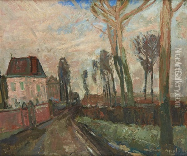 Le Long Du Canal Oil Painting - Armand Adrien Marie Apol