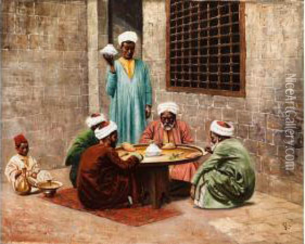 Orientalische Genresezene Oil Painting - A. Pohl