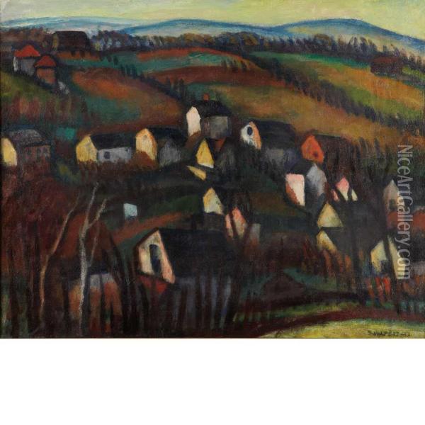 The Hillside Oil Painting - Samuel Halpert