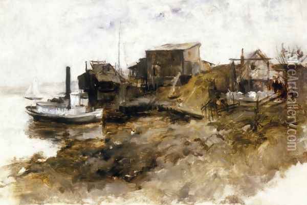 Harbor View Oil Painting - John Henry Twachtman