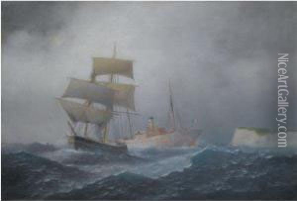 Boats Oil Painting - Spyridon Prosalentis