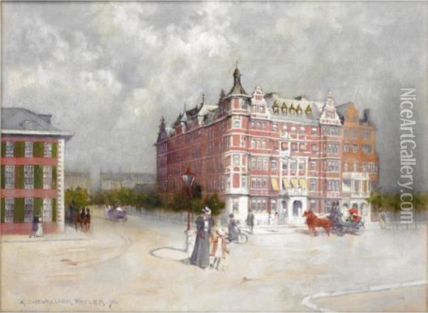 Queen's Gate, Kensington Oil Painting - Albert Chevallier Tayler