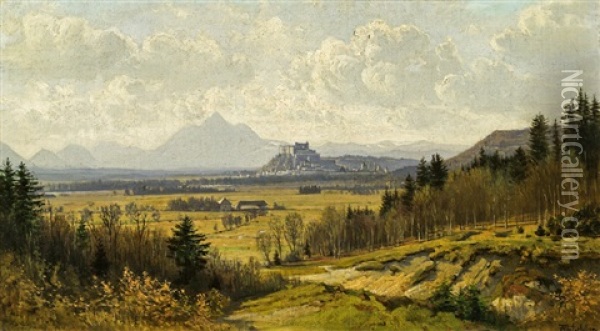 View Of Salzburg Oil Painting - Franz Hinterholzer