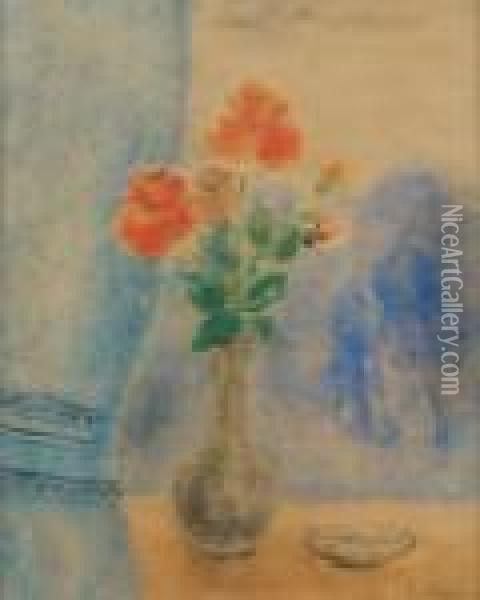 Les Roses Oil Painting - Ferdinand Schirren