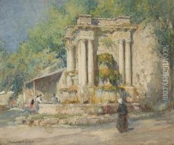 Fountain At Digne, Bas Alpes Oil Painting - Colin Campbell Cooper