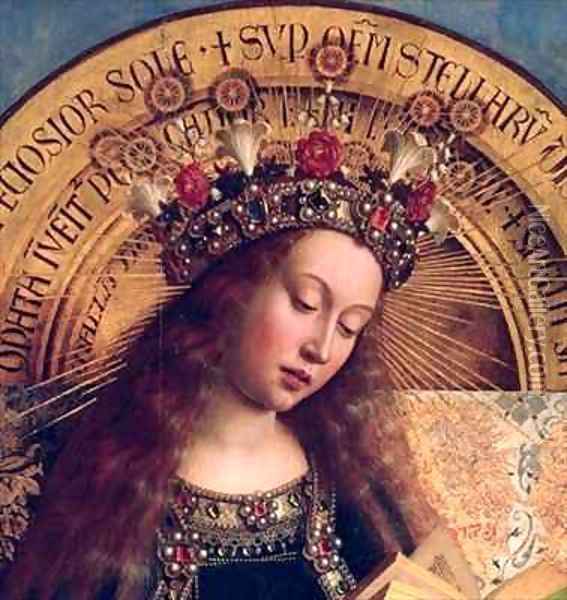 The Ghent Altarpiece The Virgin Mary Oil Painting - Hubert & Jan van Eyck