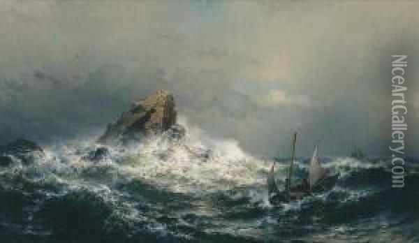 Stormy Seas Oil Painting - Mauritz F. H. de Haas