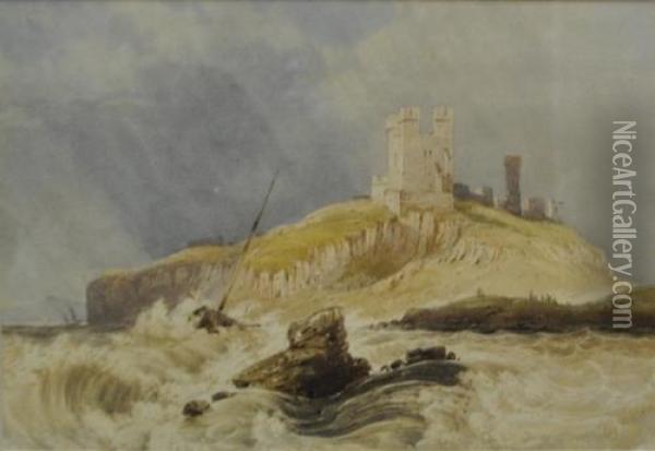 Dunstanburgh Castle Oil Painting - Anthony Vandyke Copley Fielding