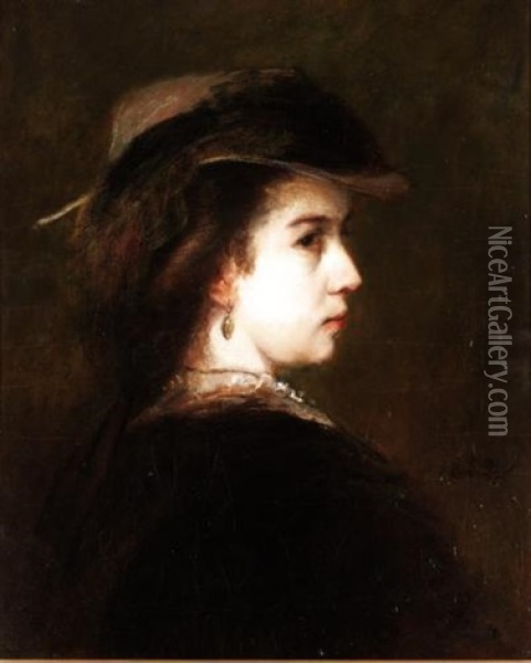 Portrait Of A Lady Oil Painting - Franz Seraph von Lenbach