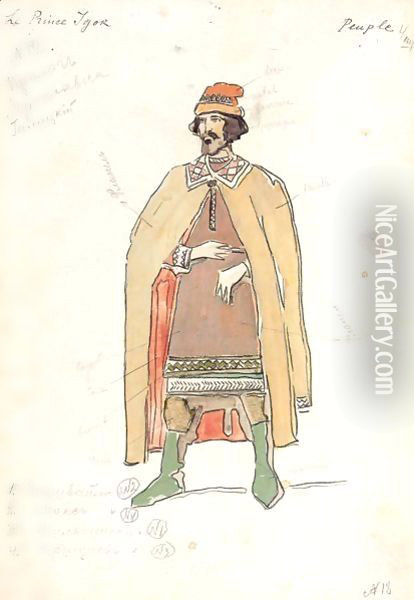 Design For A Peasant From Prince Igor Oil Painting - Konstantin Alexeievitch Korovin