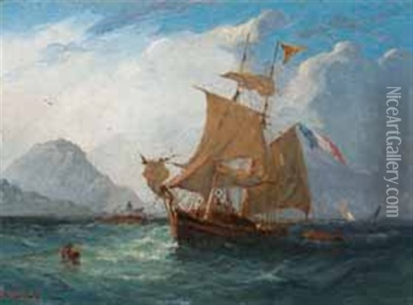 Navire En Mer Oil Painting - Joseph Francois Suchet