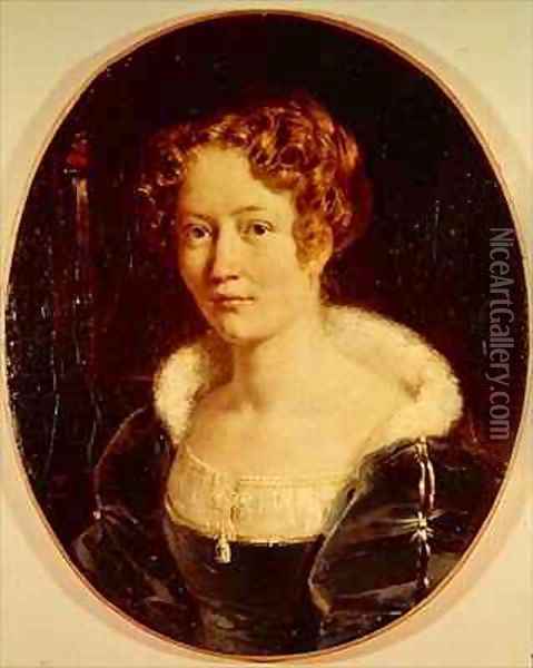 Portrait of Laure Deveria Oil Painting - Achille-Jacques-Jean-Marie Deveria