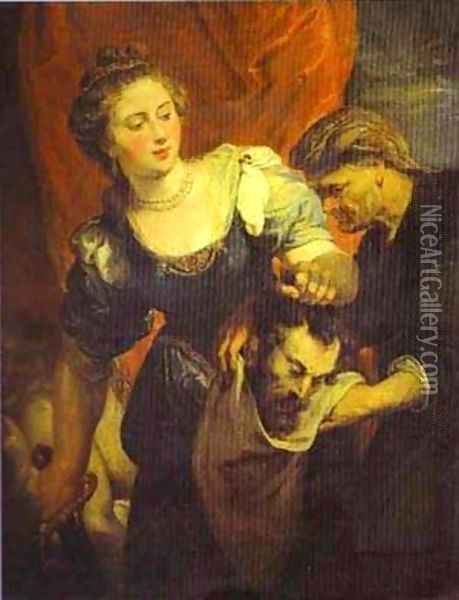 Judith With The Head Of Holofernes 1620-1622 Oil Painting - Peter Paul Rubens