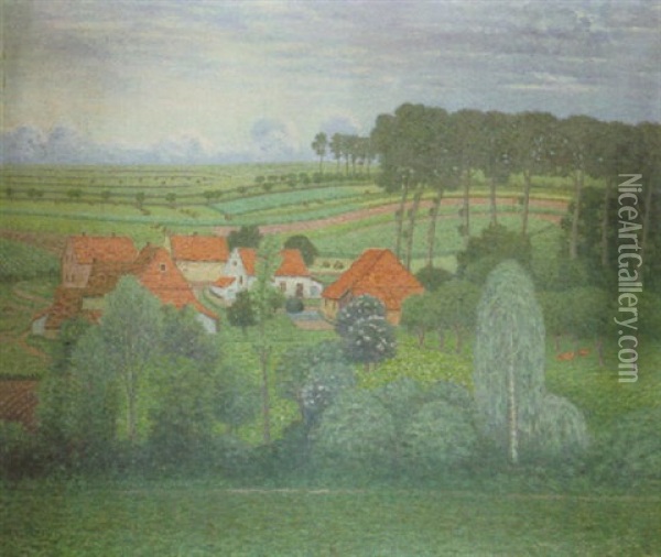 Le Caillou-qui-bique (hainaut) Oil Painting - William Degouve de Nuncques
