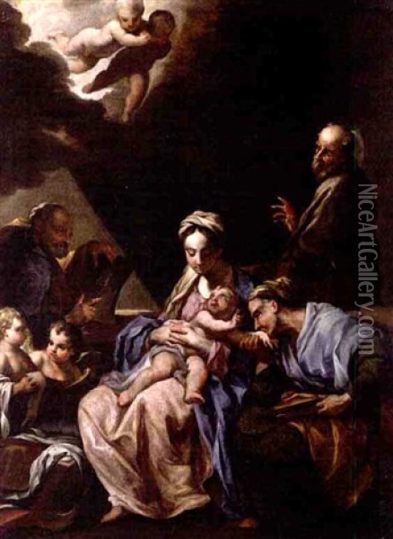 Madonna And The Christ Child Oil Painting - Jacopo Amigoni