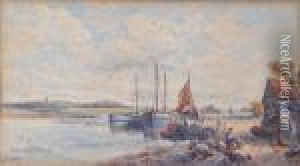 Sailing Vessels Oil Painting - Charles Rowbotham