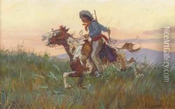 Full Gallop Oil Painting - Ludwig Koch