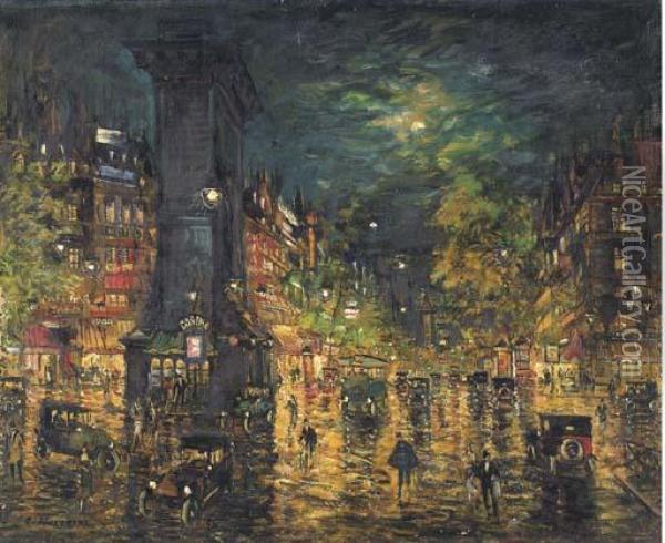 Paris At Night Oil Painting - Konstantin Alexeievitch Korovin