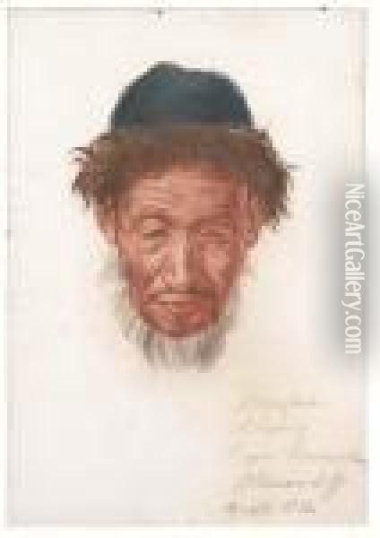 Portrait Of A Kirgiz; Portrait Of A Mongol Oil Painting - Alexander Evgenievich Yakovlev