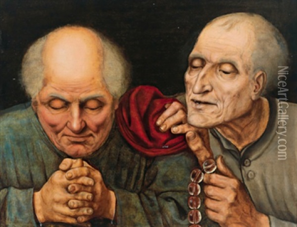 Die Beiden Heuchler Oil Painting - Jan Massys