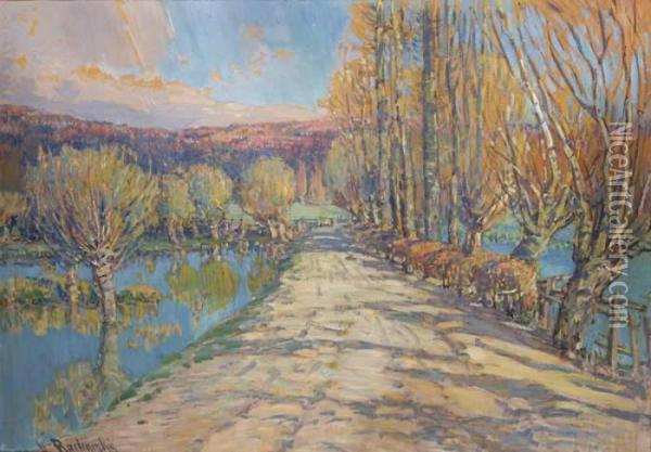 Path Across The Dam Oil Painting - Vaclav Radimsky