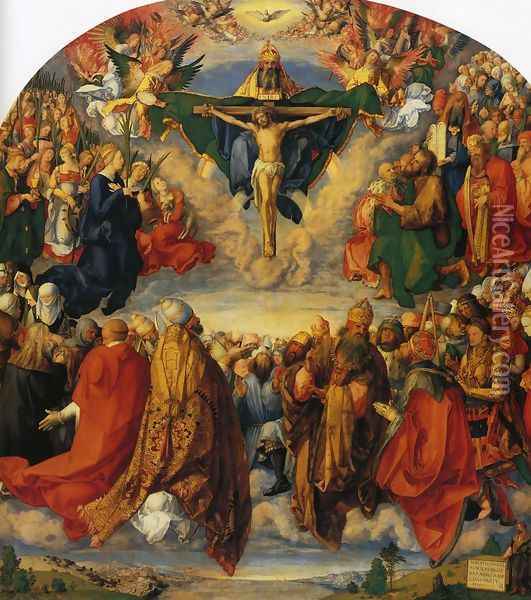 Adoration of the Trinity Oil Painting - Albrecht Durer