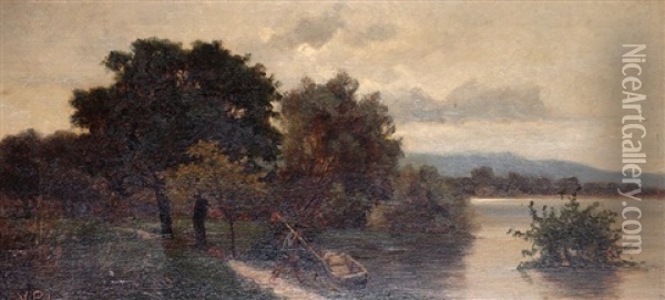 By The Lake Oil Painting - Victor Puhonny