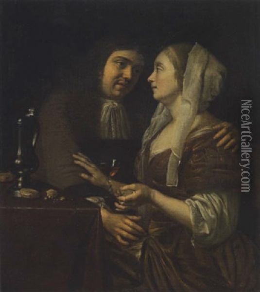 Das Liebespaar Oil Painting - Frans van Mieris the Elder