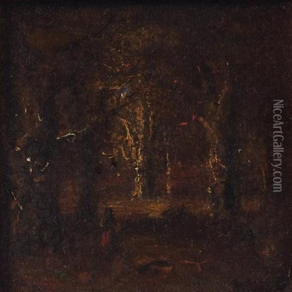 Forest Interiors Oil Painting - Narcisse-Virgile D Az De La Pena