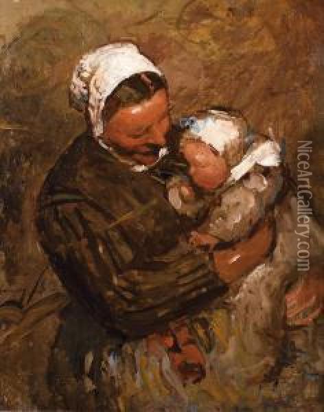 La Maternite Oil Painting - Eugene Trigoulet