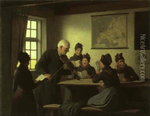 Festsangen Indaves Oil Painting - Johann Julius Exner