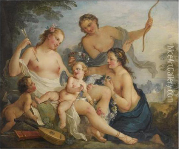 Venus Et Cupidon Oil Painting - Charles Joseph Natoire