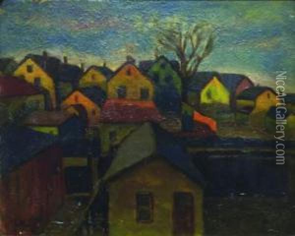 Le Village En Hongrie Oil Painting - Karoly Patko