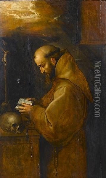 Saint Anthony Of Padua In Prayer Oil Painting - Frans Badens
